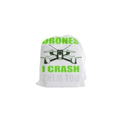 Drone Racing Gift T- Shirt Distressed F P V Race Drone Racing Drone Racer Pattern Quote T- Shirt (4) Drawstring Pouch (xs) by ZUXUMI