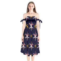 Starfish Shoulder Tie Bardot Midi Dress by Mariart