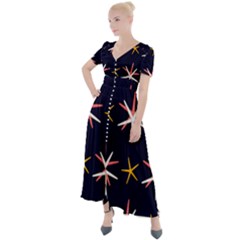 Starfish Button Up Short Sleeve Maxi Dress by Mariart