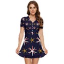 Starfish V-Neck High Waist Chiffon Mini Dress View1