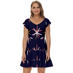 Starfish Short Sleeve Tiered Mini Dress