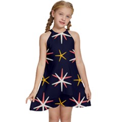 Starfish Kids  Halter Collar Waist Tie Chiffon Dress