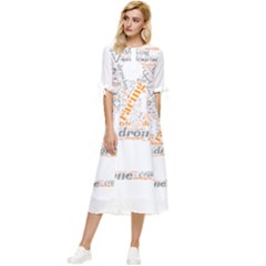 Drone Racing Word Cloud T- Shirt F P V Freestyle Drone Racing Word Cloud T- Shirt (3) Bow Sleeve Chiffon Midi Dress by ZUXUMI