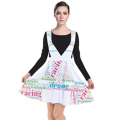 Drone Racing Word Cloud T- Shirt F P V Freestyle Drone Racing Word Cloud T- Shirt (5) Plunge Pinafore Dress by ZUXUMI