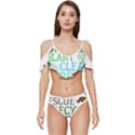 Earth Day Everyday T- Shirt Save Bees Rescue Animals Recycle Plastic Earth Day T- Shirt Ruffle Edge Tie Up Bikini Set	 View1