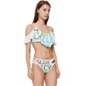 Earth Day Everyday T- Shirt Save Bees Rescue Animals Recycle Plastic Earth Day T- Shirt Ruffle Edge Tie Up Bikini Set	 View3