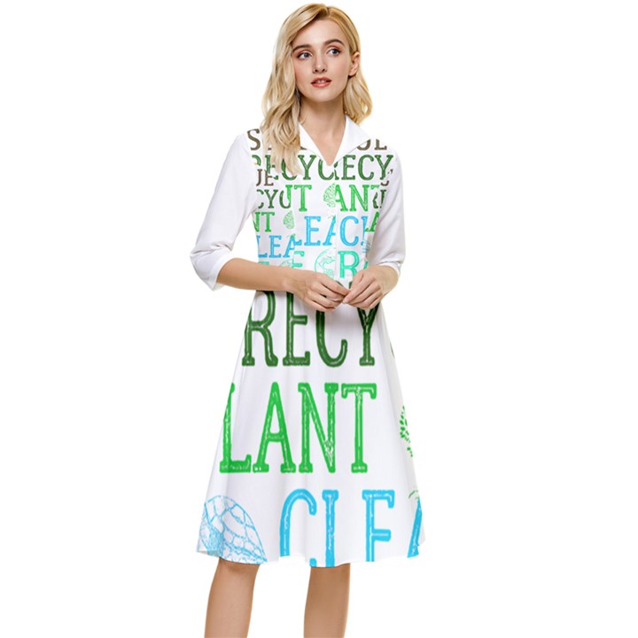 Earth Day Everyday T- Shirt Save Bees Rescue Animals Recycle Plastic Earth Day T- Shirt Classy Knee Length Dress