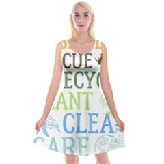 Earth Day T- Shirt Save Bees Rescue Animals Recycle Plastic Earth Day T- Shirt Reversible Velvet Sleeveless Dress by ZUXUMI