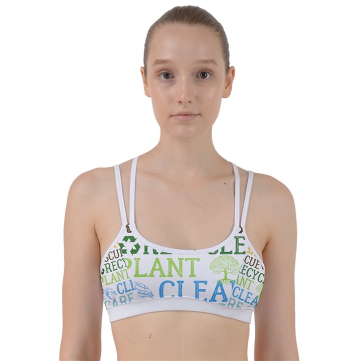 Earth Day T- Shirt Save Bees Rescue Animals Recycle Plastic Earth Day T- Shirt Line Them Up Sports Bra