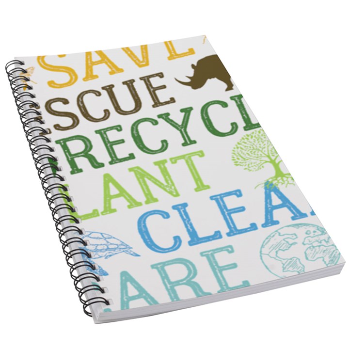 Earth Day T- Shirt Save Bees Rescue Animals Recycle Plastic Earth Day T- Shirt 5.5  x 8.5  Notebook