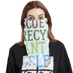 Earth Day T- Shirt Save Bees Rescue Animals Recycle Plastic Earth Day T- Shirt Face Covering Bandana (triangle) by ZUXUMI