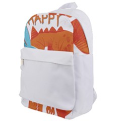 Easter Dinosaur T- Shirt Happy East Rawr T- Rex Dinosaur Easter Bunny T- Shirt Classic Backpack by ZUXUMI