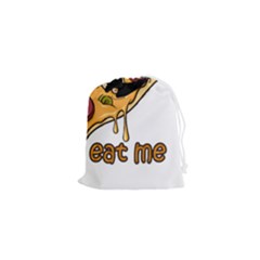 Eat Me T- Shirtscary Pizza Slice Sceaming Eat Me T- Shirt Drawstring Pouch (xs) by ZUXUMI