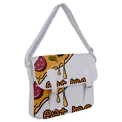 Eat Me T- Shirtscary Pizza Slice Sceaming Eat Me T- Shirt Buckle Messenger Bag by ZUXUMI