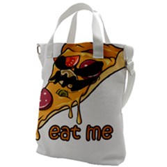 Eat Me T- Shirtscary Pizza Slice Sceaming Eat Me T- Shirt Canvas Messenger Bag by ZUXUMI