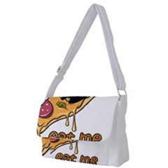 Eat Me T- Shirtscary Pizza Slice Sceaming Eat Me T- Shirt Full Print Messenger Bag (s) by ZUXUMI