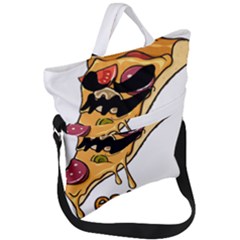 Eat Me T- Shirtscary Pizza Slice Sceaming Eat Me T- Shirt Fold Over Handle Tote Bag by ZUXUMI