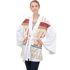 Bread Baking T- Shirt Funny Bread Baking Baker At Yeast We Have Enough Bread T- Shirt (1) Long Sleeve Velvet Kimono  by JamesGoode