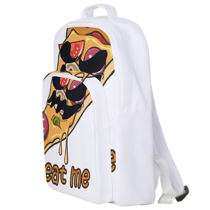 Eat Me T- Shirtscary Pizza Slice Sceaming Eat Me T- Shirt Double Compartment Backpack