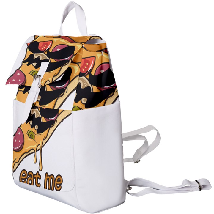 Eat Me T- Shirtscary Pizza Slice Sceaming Eat Me T- Shirt Buckle Everyday Backpack