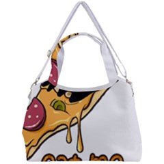 Eat Me T- Shirtscary Pizza Slice Sceaming Eat Me T- Shirt Double Compartment Shoulder Bag by ZUXUMI