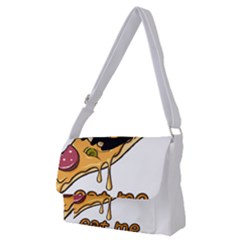 Eat Me T- Shirtscary Pizza Slice Sceaming Eat Me T- Shirt Full Print Messenger Bag (m) by ZUXUMI