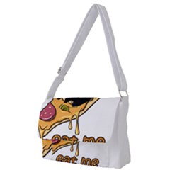 Eat Me T- Shirtscary Pizza Slice Sceaming Eat Me T- Shirt Full Print Messenger Bag (l) by ZUXUMI