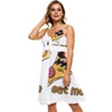 Eat Me T- Shirtscary Pizza Slice Sceaming Eat Me T- Shirt Sleeveless Tie Front Chiffon Dress View2