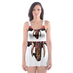 Elephant Art T- Shirtbutterfly Elephant T- Shirt Skater Dress Swimsuit by ZUXUMI