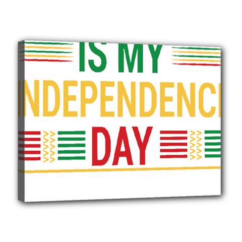 Calligraphy T- Shirtcalligraphy Is My Independence Day T- Shirt Canvas 16  X 12  (stretched) by EnriqueJohnson