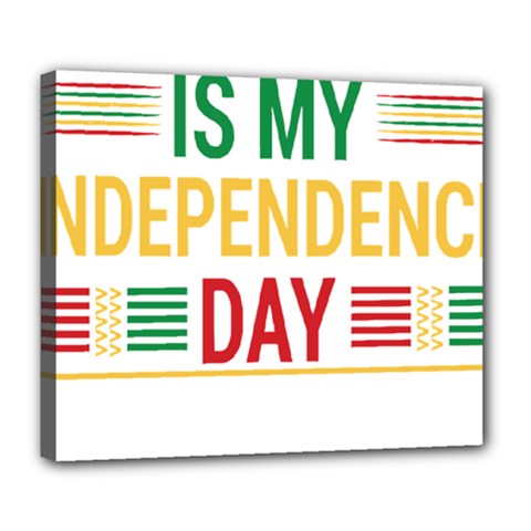 Calligraphy T- Shirtcalligraphy Is My Independence Day T- Shirt Deluxe Canvas 24  X 20  (stretched) by EnriqueJohnson