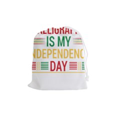 Calligraphy T- Shirtcalligraphy Is My Independence Day T- Shirt Drawstring Pouch (medium) by EnriqueJohnson