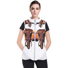 Elephant Art T- Shirtbutterfly Elephant T- Shirt Women s Puffer Vest by ZUXUMI