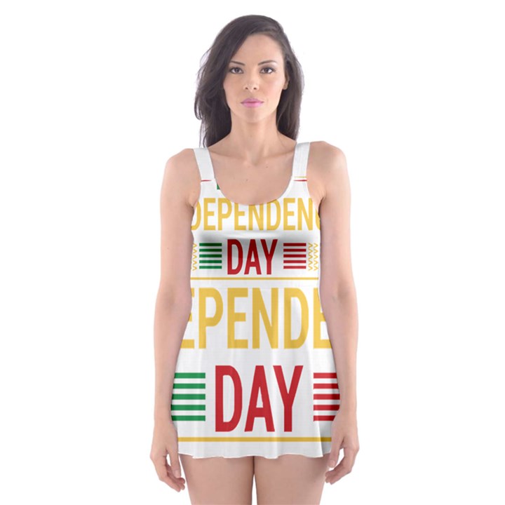 Calligraphy T- Shirtcalligraphy Is My Independence Day T- Shirt Skater Dress Swimsuit