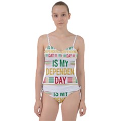 Calligraphy T- Shirtcalligraphy Is My Independence Day T- Shirt Sweetheart Tankini Set by EnriqueJohnson