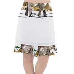 Elephant Art T- Shirtelephant T- Shirt Fishtail Chiffon Skirt by ZUXUMI