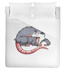 Opossum T-shirtwhite Look Calm Opossum 03 T-shirt (1) Duvet Cover Double Side (queen Size) by EnriqueJohnson