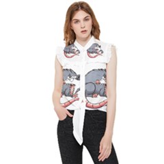 Opossum T-shirtwhite Look Calm Opossum 03 T-shirt (1) Frill Detail Shirt by EnriqueJohnson