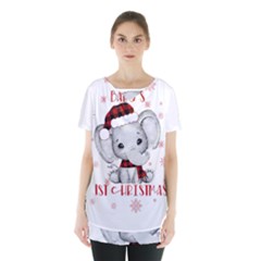 Elephant Art T- Shirtelephant T- Shirt Skirt Hem Sports Top by ZUXUMI