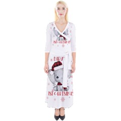 Elephant Art T- Shirtelephant T- Shirt Quarter Sleeve Wrap Maxi Dress by ZUXUMI