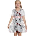 Elephant Art T- Shirtelephant T- Shirt Kids  Short Sleeve Tiered Mini Dress View1