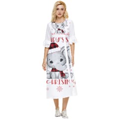 Elephant Art T- Shirtelephant T- Shirt Double Cuff Midi Dress by ZUXUMI