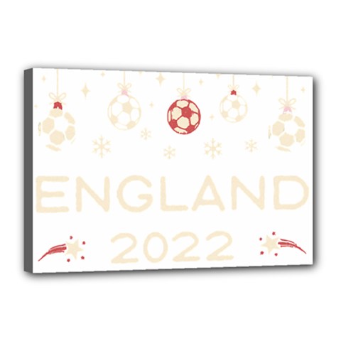 England T- Shirt England Ugly Christmas Sweater Soccer Football 2022 Xmas Pajama T- Shirt (1) Canvas 18  X 12  (stretched) by ZUXUMI