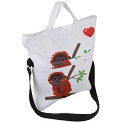 Orangutan T-shirtsteal Your Heart Orangutan 14 T-shirt Fold Over Handle Tote Bag by EnriqueJohnson