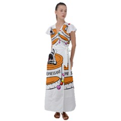 English Bulldog T- Shirt Cute English Bulldog T- Shirt Flutter Sleeve Maxi Dress by ZUXUMI