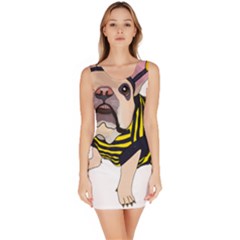 English Bulldog T- Shirt English Bee Dog T- Shirt Bodycon Dress by ZUXUMI