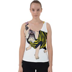 English Bulldog T- Shirt English Bee Dog T- Shirt Velvet Tank Top by ZUXUMI