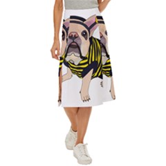 English Bulldog T- Shirt English Bee Dog T- Shirt Midi Panel Skirt by ZUXUMI