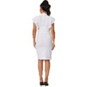 Orangutan T-shirtwhite Look Calm Orangutan 08 T-shirt Vintage Frill Sleeve V-Neck Bodycon Dress View4