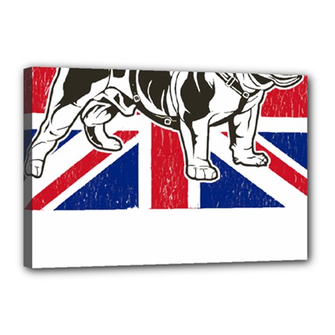 English Bulldog T- Shirt English Bulldog - English Bulldog Union Jack Flag T- Shirt Canvas 18  X 12  (stretched) by ZUXUMI